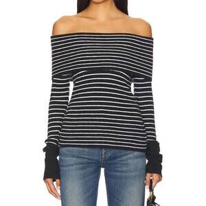 NEW FREE PEOPLE evergreen sweater in black/white